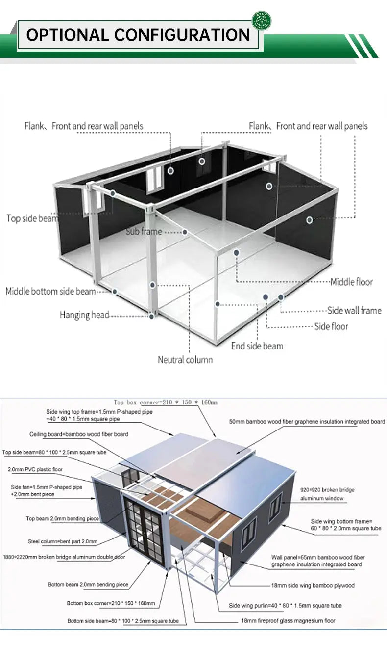 Modern 40ft Expandable Container Home | 2-Bedroom Prefab Tiny House | Luxury Portable Steel Villa for Sale in USA