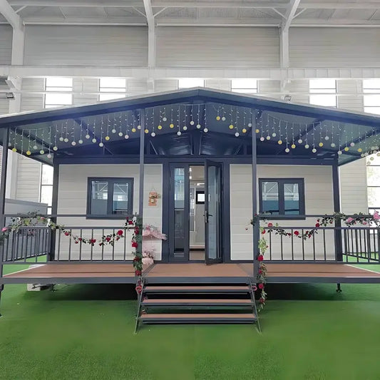 Modern Prefab Tiny Home | 40ft Expandable Container House | 2-Bedroom Prefab Steel Home with Energy-Efficient Design